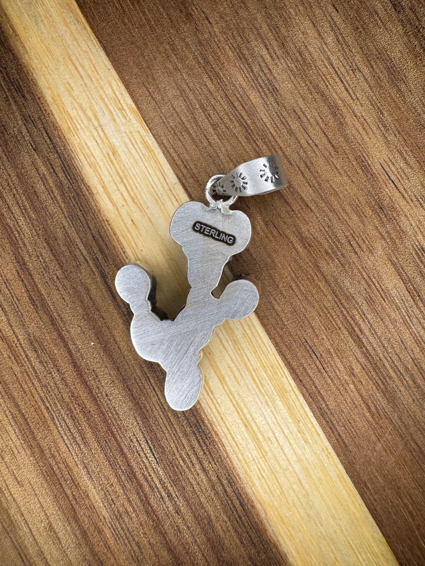 Golden Hills Turquoise Cactus 8-Stone Sterling Silver Pendant