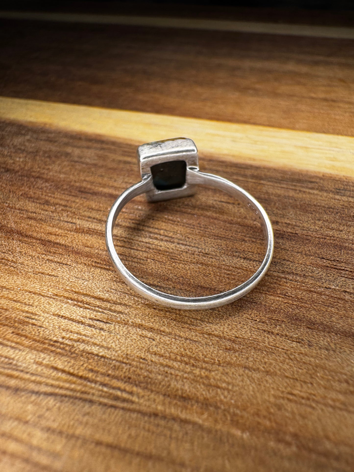 Square #8 Turquoise Ring | Size 7