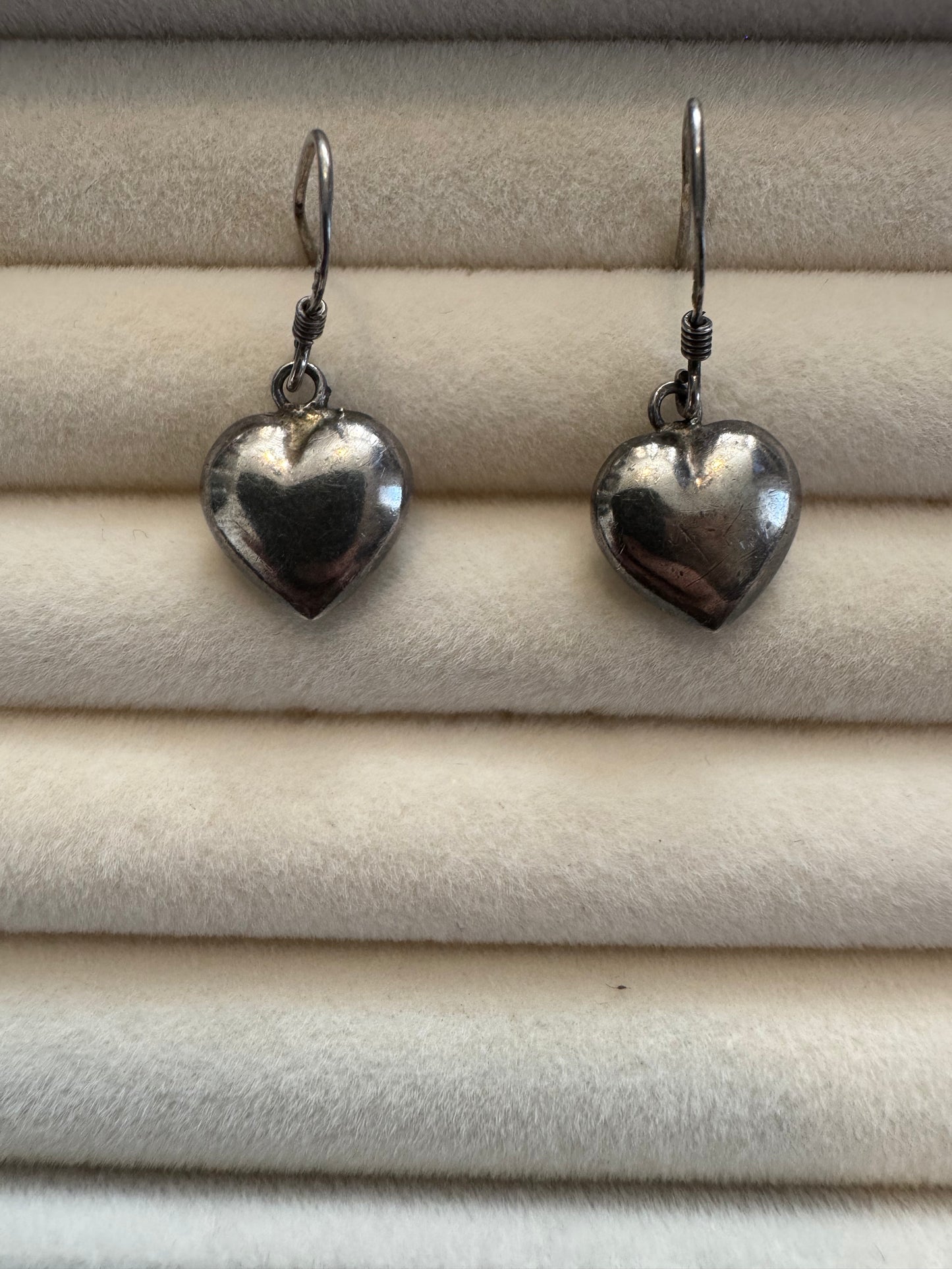 Sterling Silver Heart Dangle Earrings