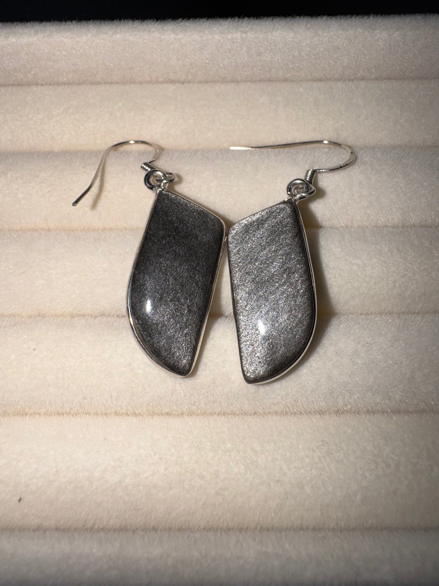 Silver Sheen Obsidian Sterling Silver Earrings