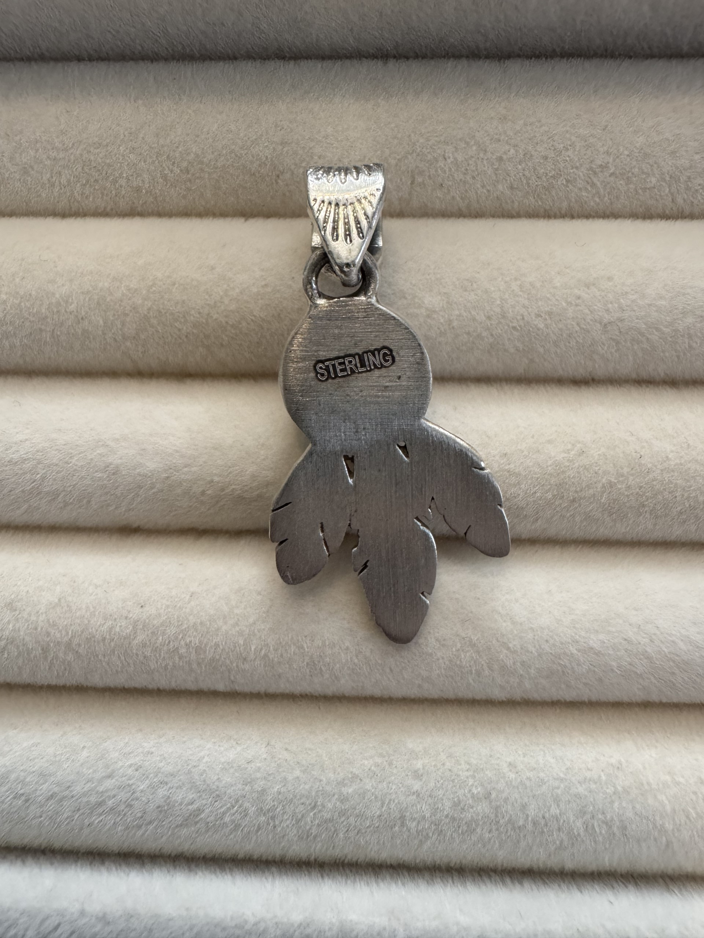Wild Horse Sterling Silver Feather Pendant