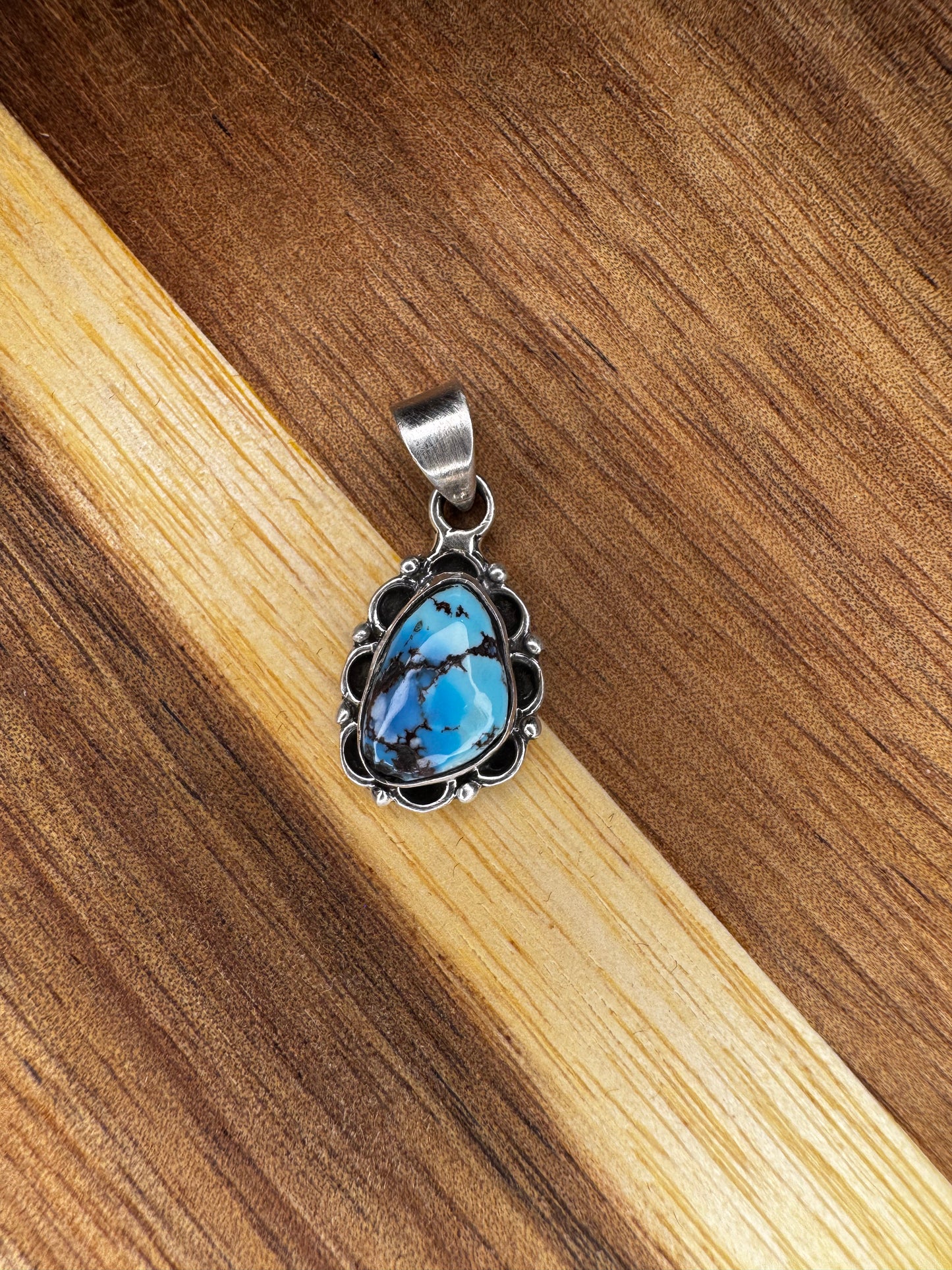 Golden Hills Turquoise Sterling Silver Pendant