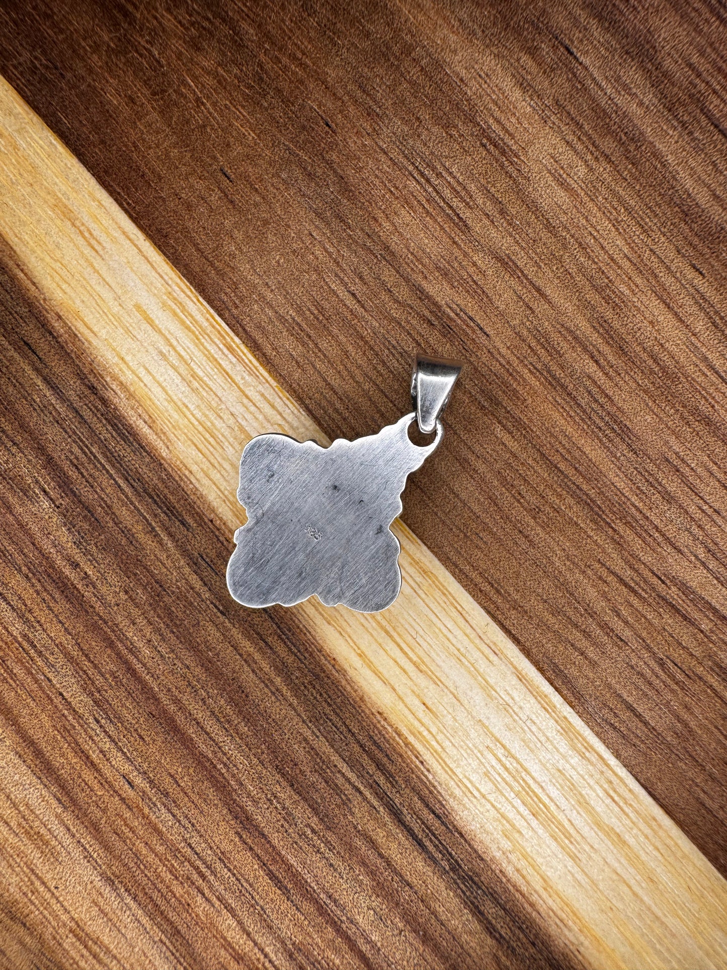 Square Blue Dahlia Turquoise Pendant