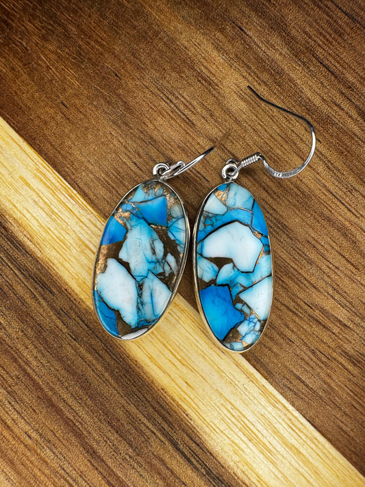 Blue Dahlia Sterling Silver Earrings