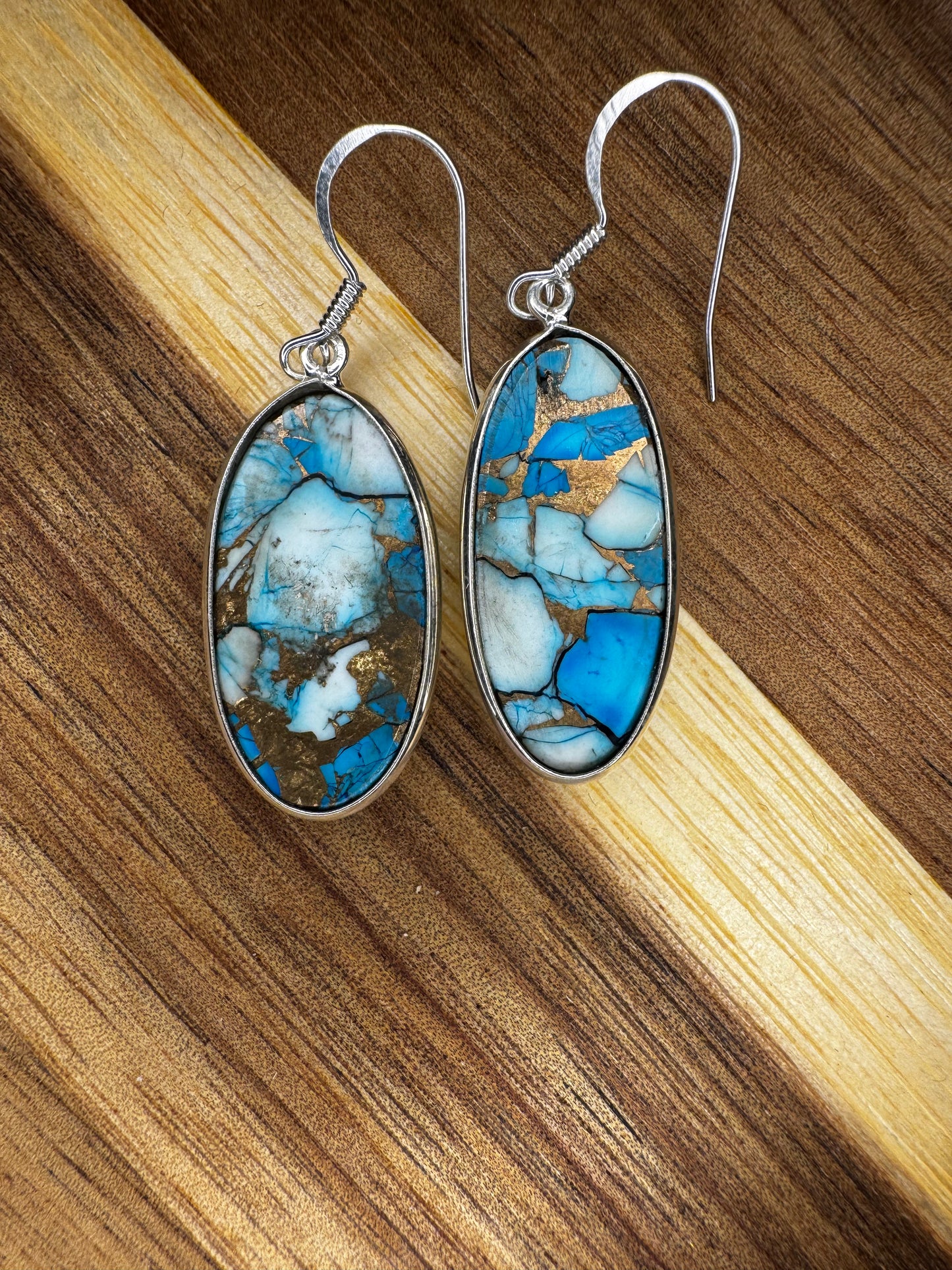 Blue Dahlia Sterling Silver Earrings