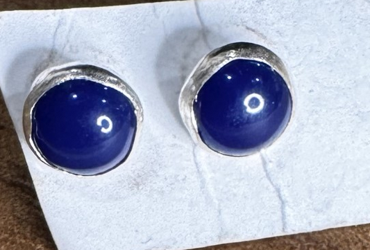 Lapis Lazuli Sterling Silver Stud Earrings