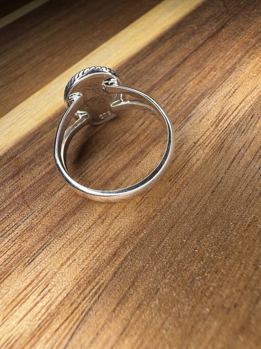 White Water Turquoise Sterling Silver Ring | Size 9