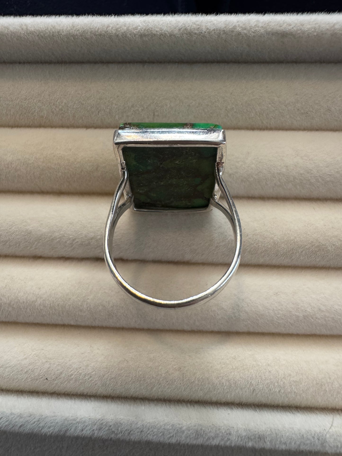 Green Apple Mohave Sterling Silver Statement Ring | Size 9