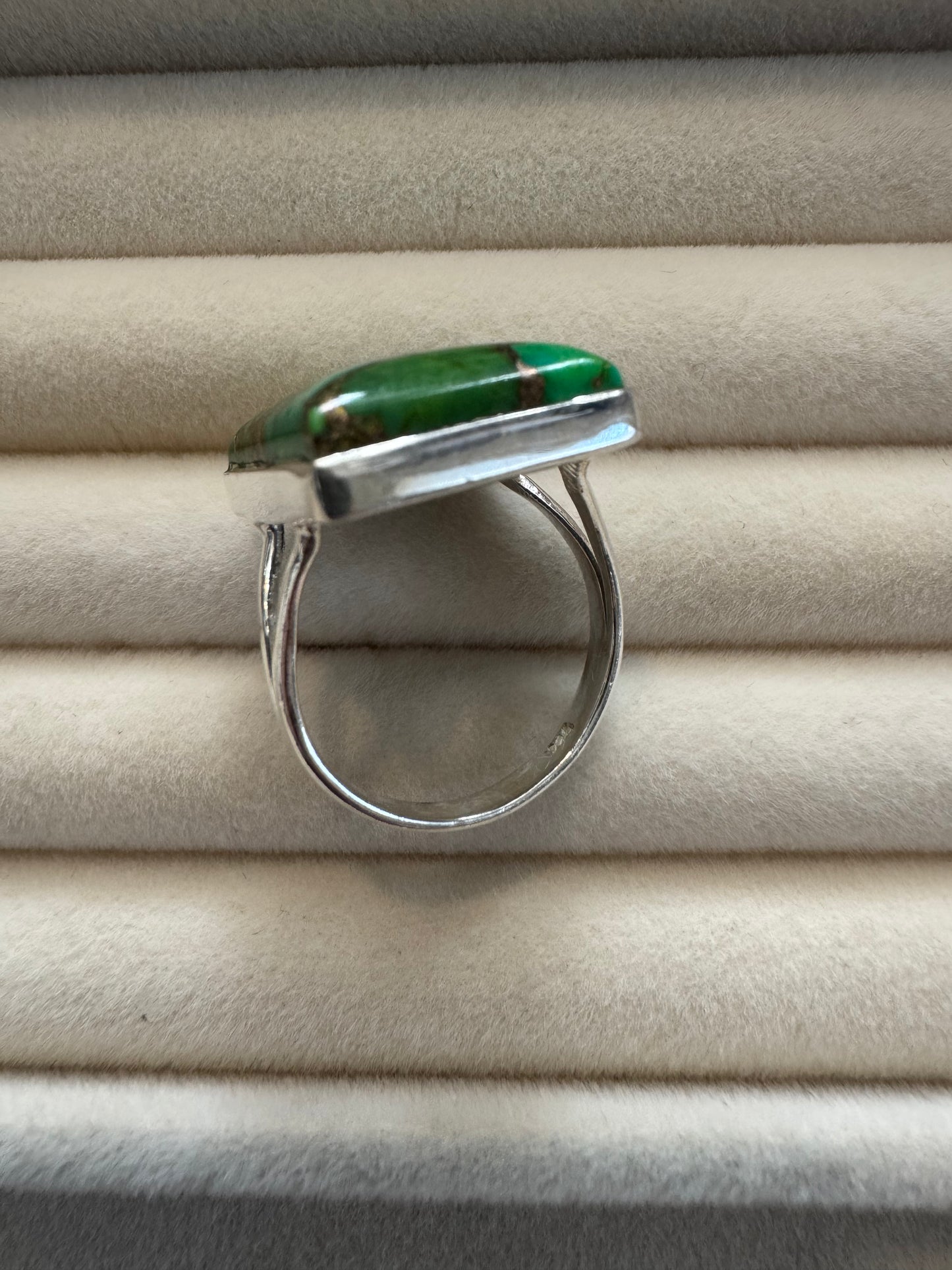 Green Apple Mohave Sterling Silver Statement Ring | Size 9