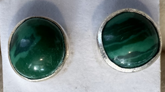 Malachite Sterling Silver Stud Earrings