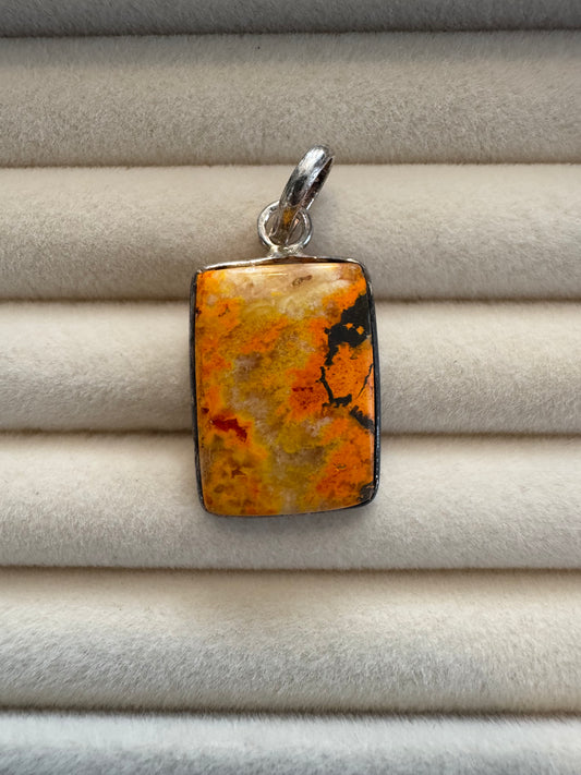 Bumblebee Jasper Sterling Silver Pendant
