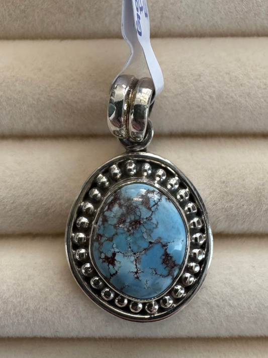 Golden Hills Turquoise Sterling Silver Pendant