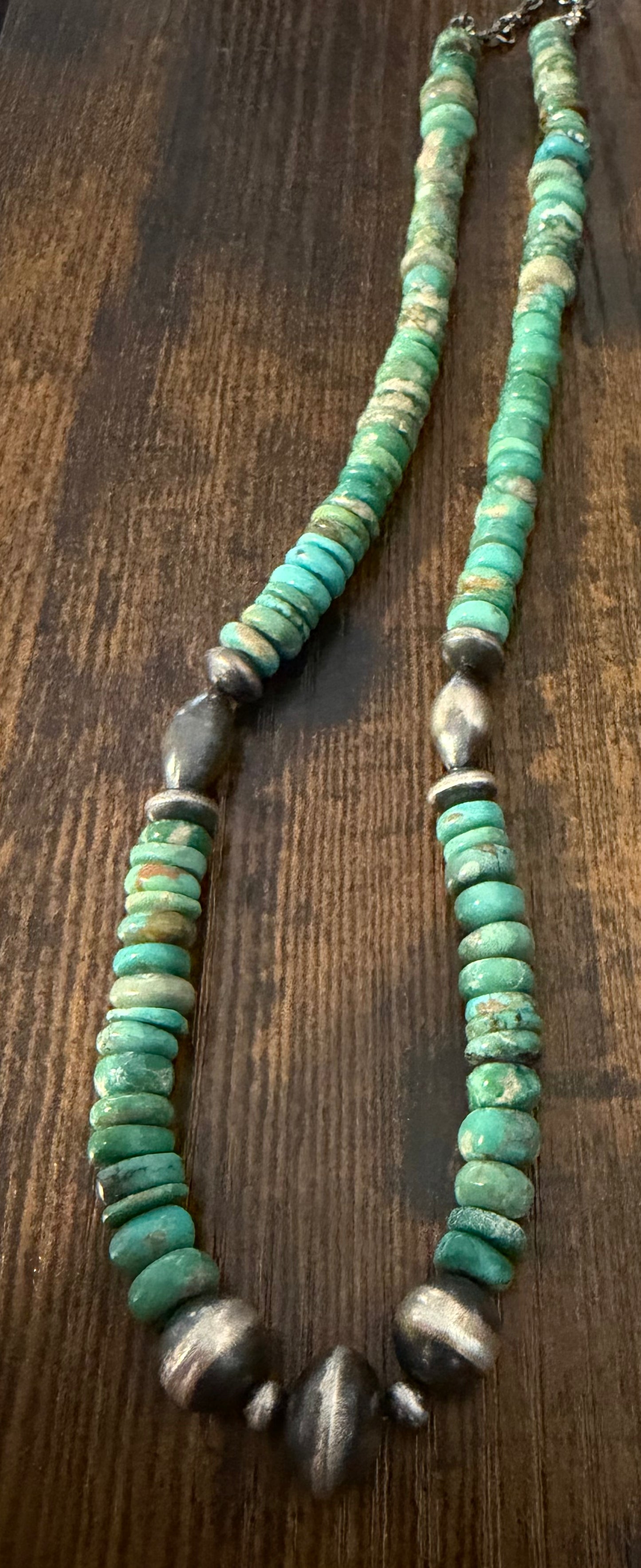 Turquoise & Sterling Silver Pearl Necklace