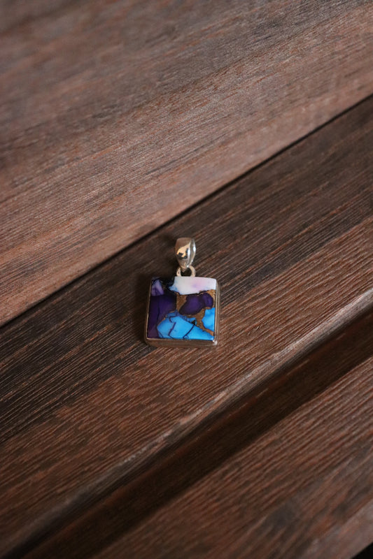 Blue & Purple Dahlia Pendant
