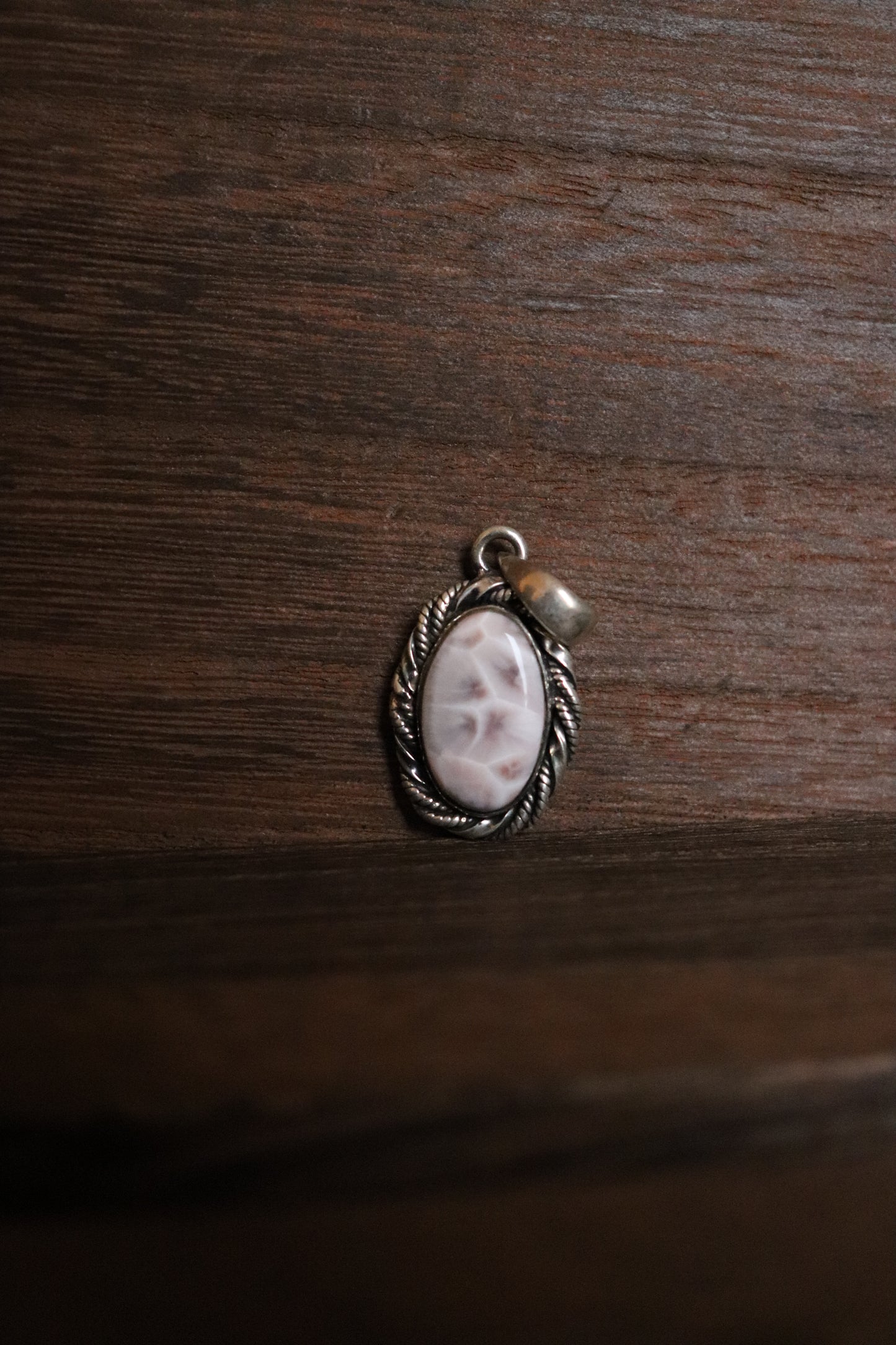 Pink Larimar Oval Pendant