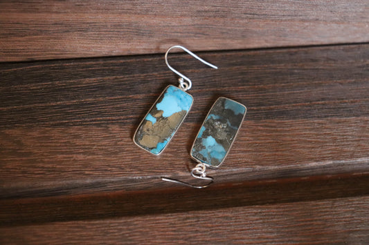 Turquoise & Sterling Silver Dangle Earrings