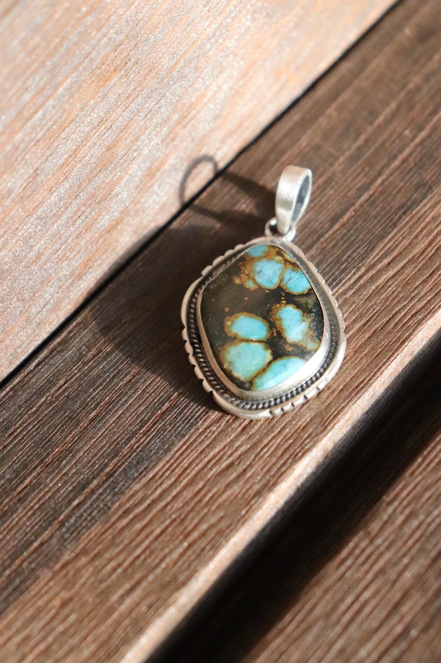 Large Blackjack Turquoise Pendant