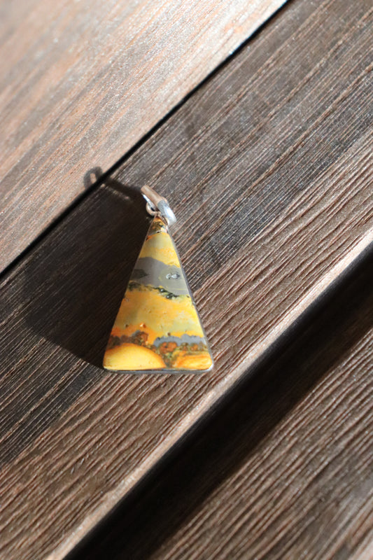 Triangular Bumble Bee Jasper Pendant