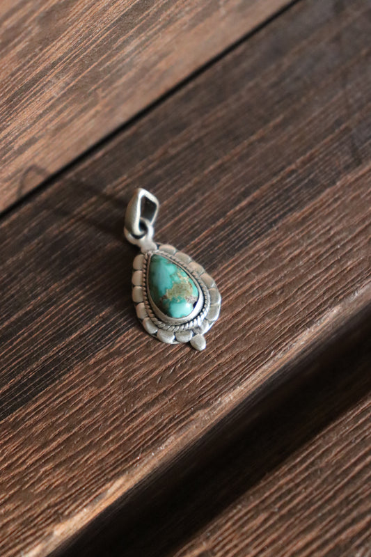 Teardrop Emerald Valley Turquoise Pendant