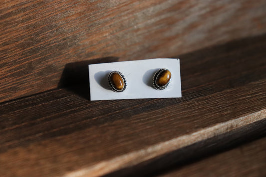 Tiger’s Eye Stud Earring