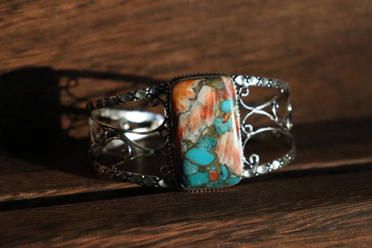 Rectangular Spiny Oyster Cuff Bracelet