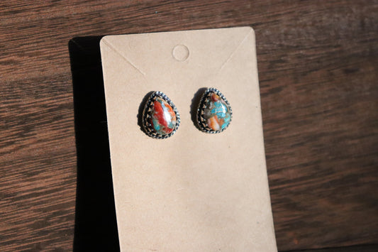 Teardrop Spiny Oyster Stud Earrings