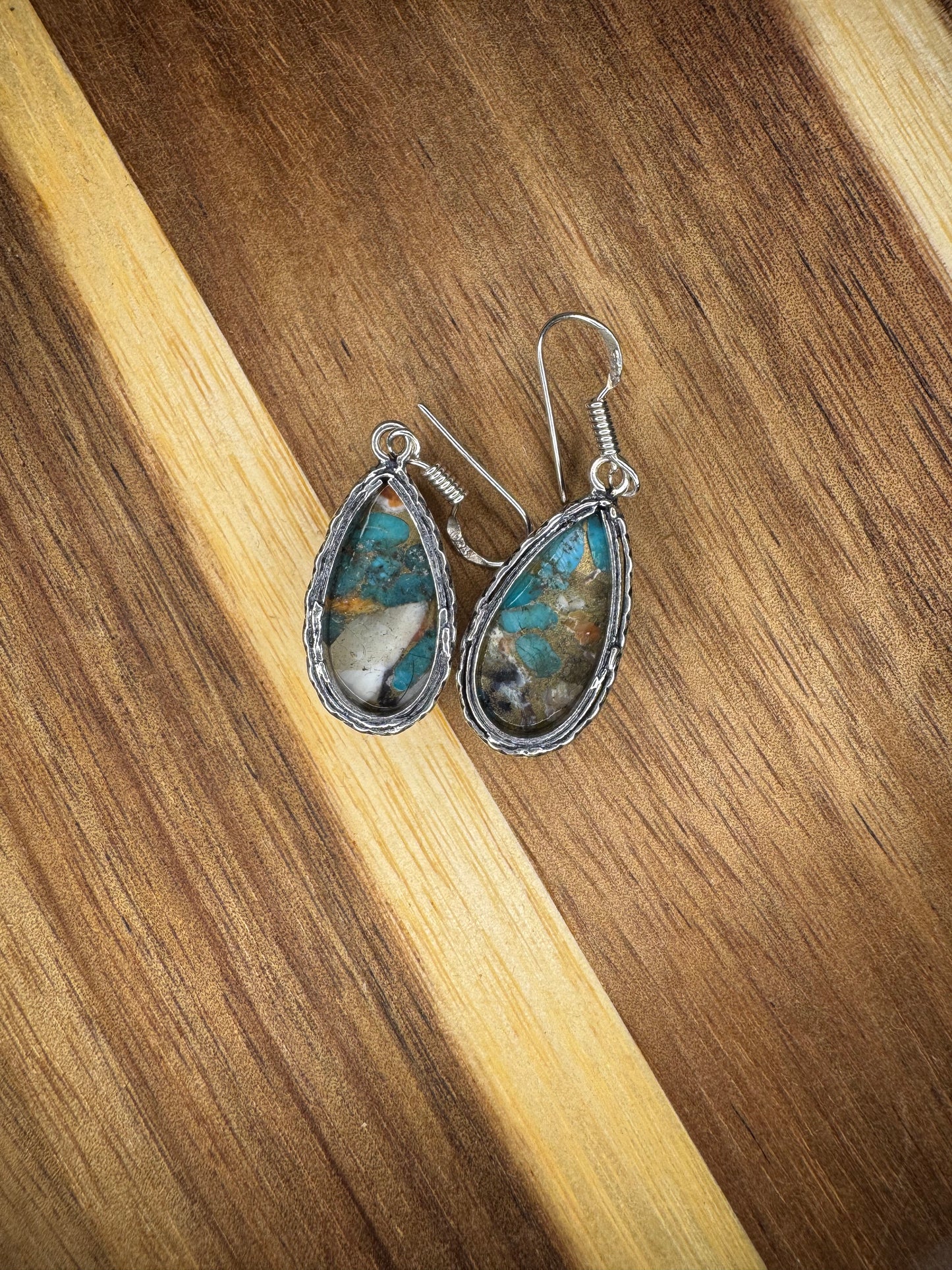 Spiny Oyster Silver Plated Teardrop earrings