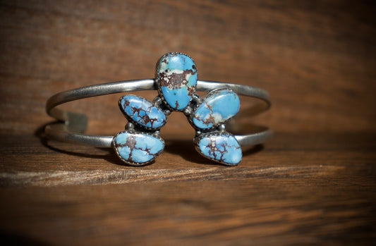Golden Hills Turquoise Naja Sterling Silver Cuff Bracelet