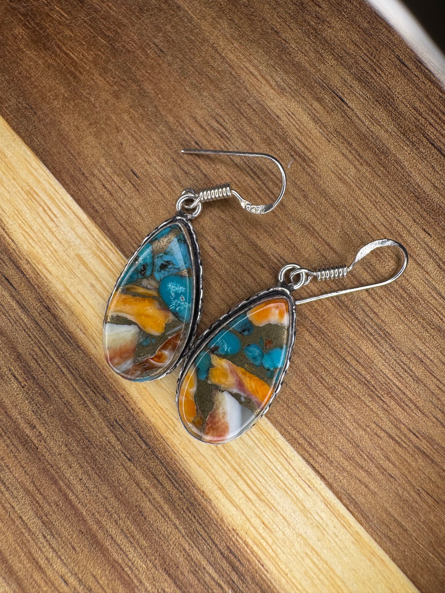 Spiny Oyster Silver Plated Teardrop earrings