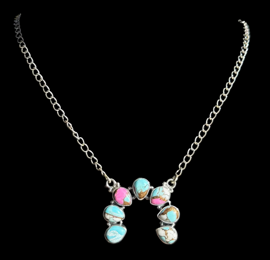 Cotton Candy Naja Sterling Silver Necklace