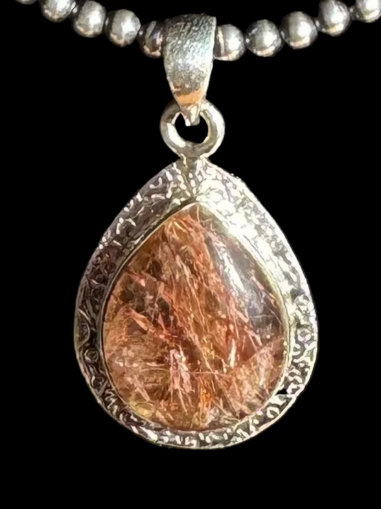Golden Rutilated Quartz Sterling Silver Pendant