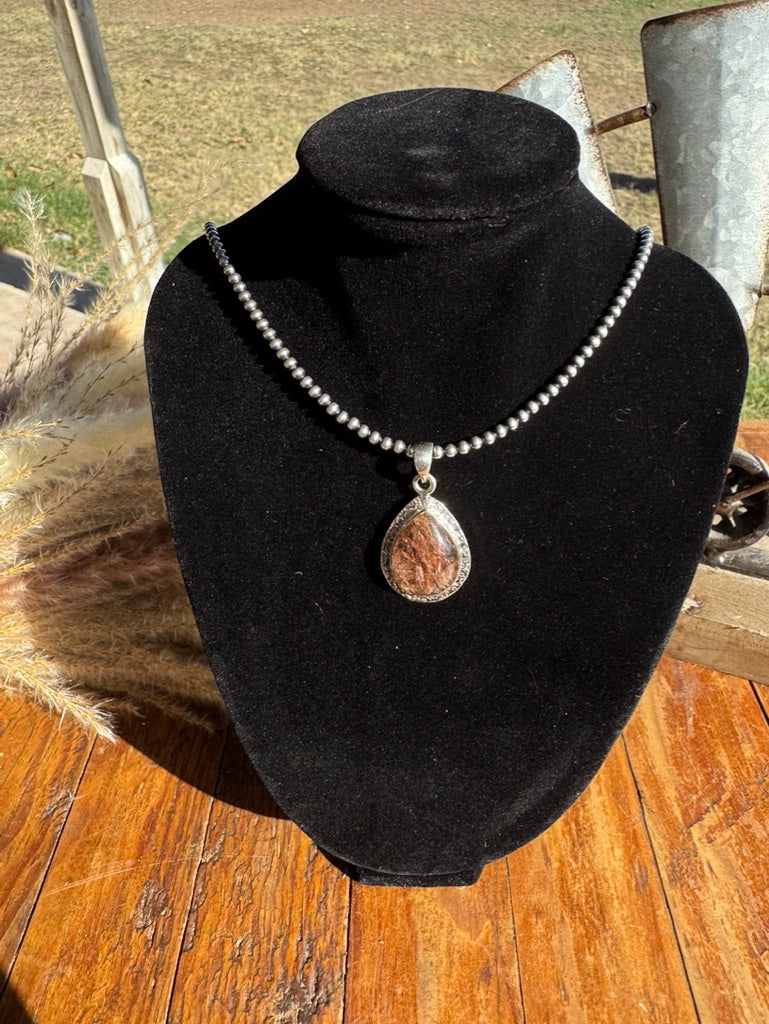 Golden Rutilated Quartz Sterling Silver Pendant