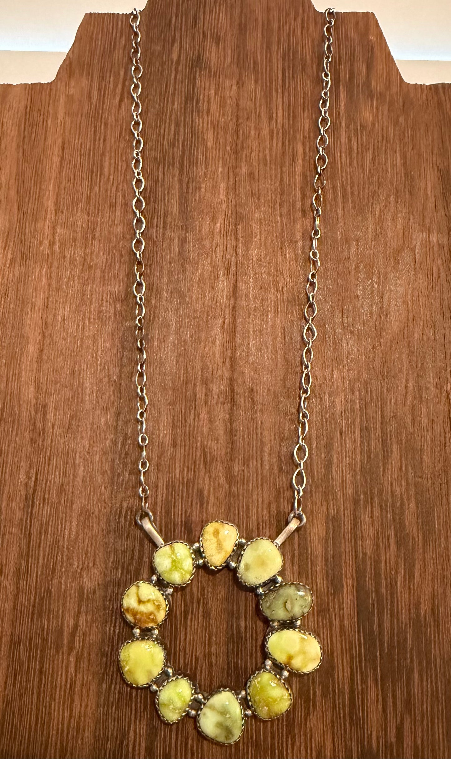 Palomino Turquoise Circle Statement Necklace – 925 Sterling Silver