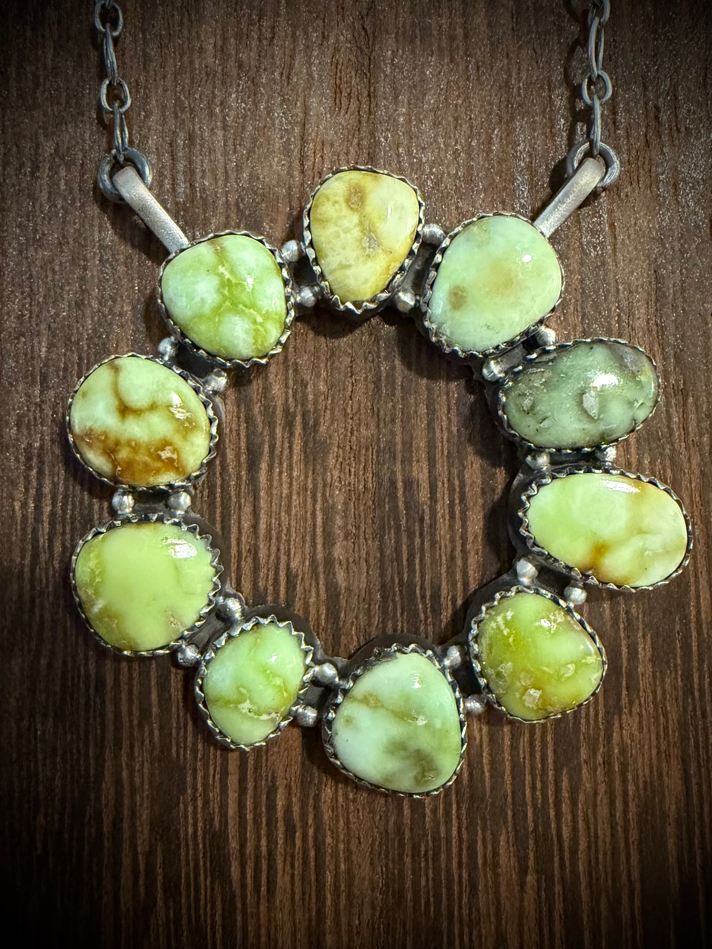 Palomino Turquoise Circle Statement Necklace – 925 Sterling Silver