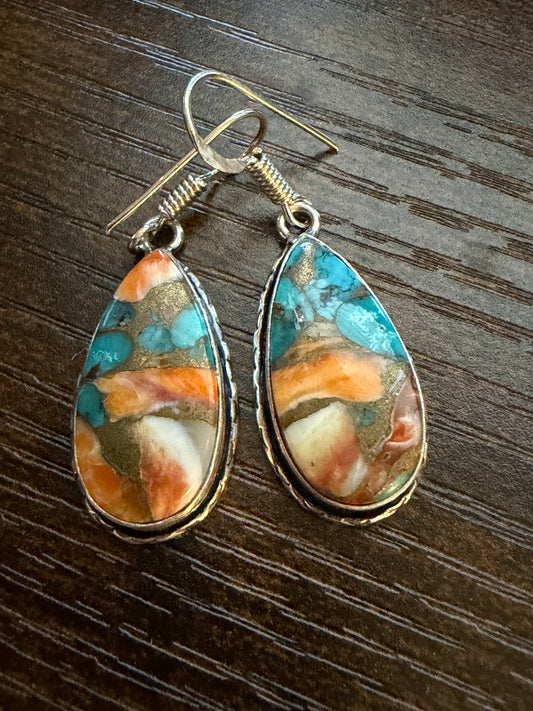 Spiny Oyster Silver Plated Teardrop earrings