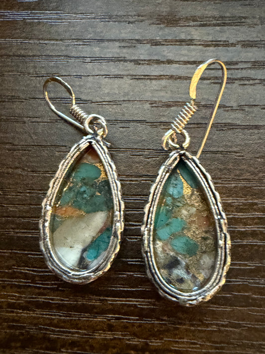 Spiny Oyster Silver Plated Teardrop earrings