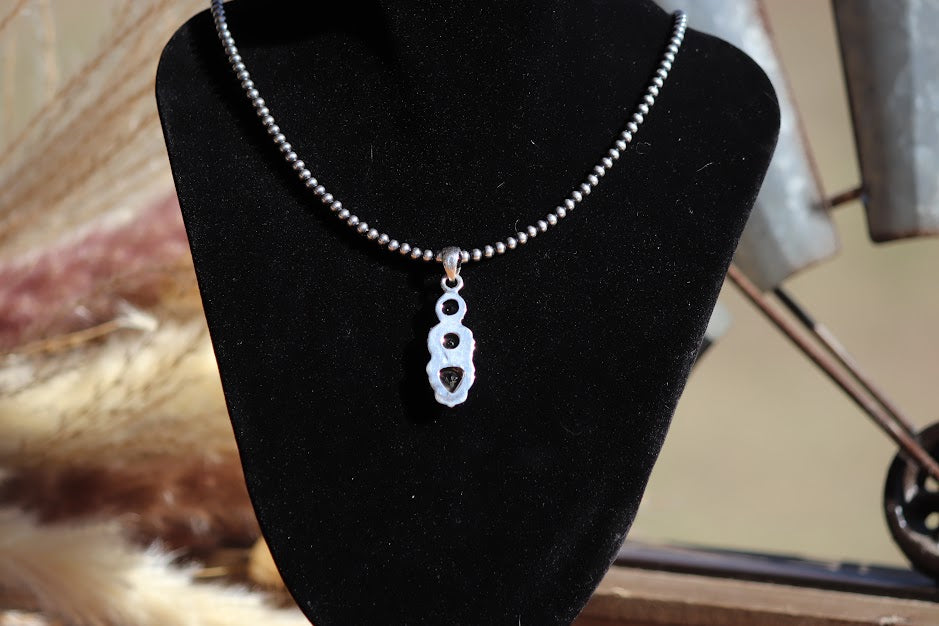 Three-Stone Natural Smoky Quartz Sterling Silver Pendant