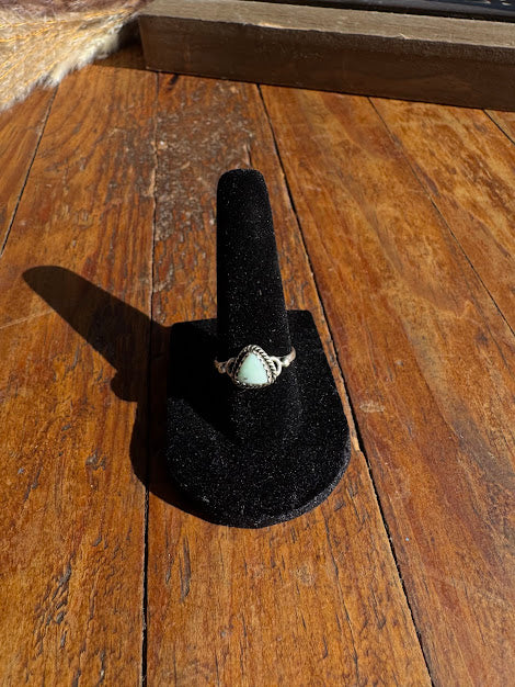 Paloma Turquoise Dainty Sterling Silver Ring | Size 7