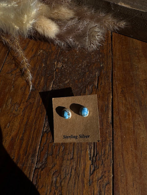 Golden Hills Turquoise Sterling Silver Stud Earrings