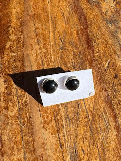 Black Onyx Sterling Silver Stud Earrings