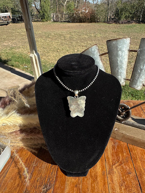 Spiny Oyster Sterling Silver Butterfly Pendant