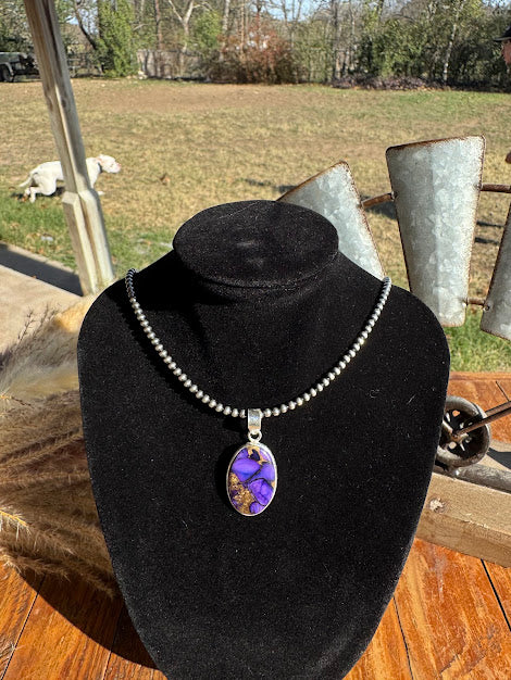 Purple Dahlia Sterling Silver Pendant