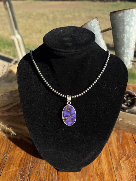 Purple Dahlia Sterling Silver Pendant